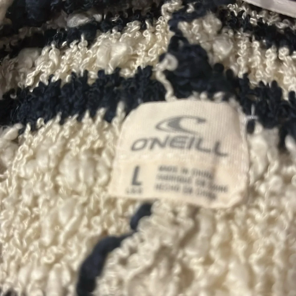 O’Neill waterfall boho skater stripe open knit crochet sweater coastal cardigan - Picture 3 of 6